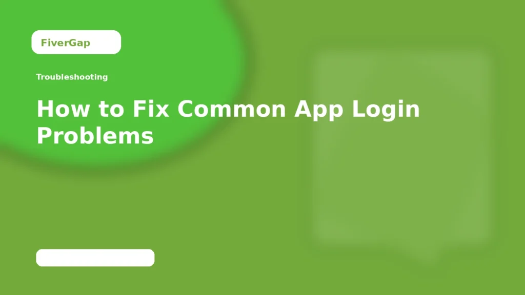 FiverGap How to Fix Common App Login Problems