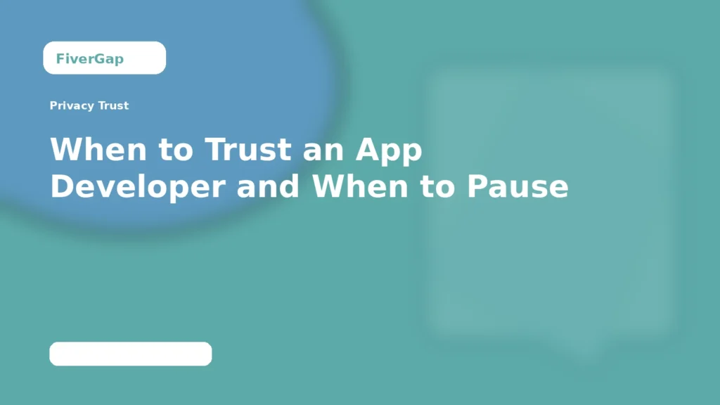 FiverGap When to Trust an App Developer and When to Pause